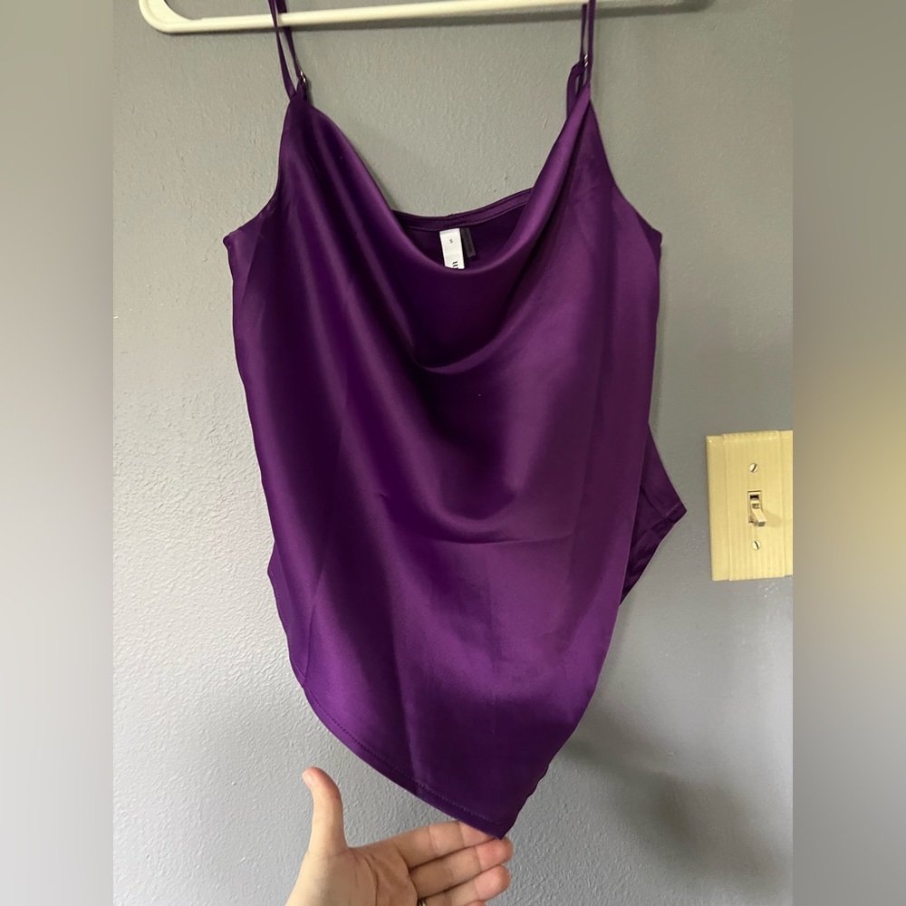 NWT, Small, purple satin cowl neck tank